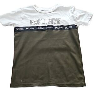 Excellent River Island Boys Size 8 White Olive Exclusive Graphic Short Sleeve
